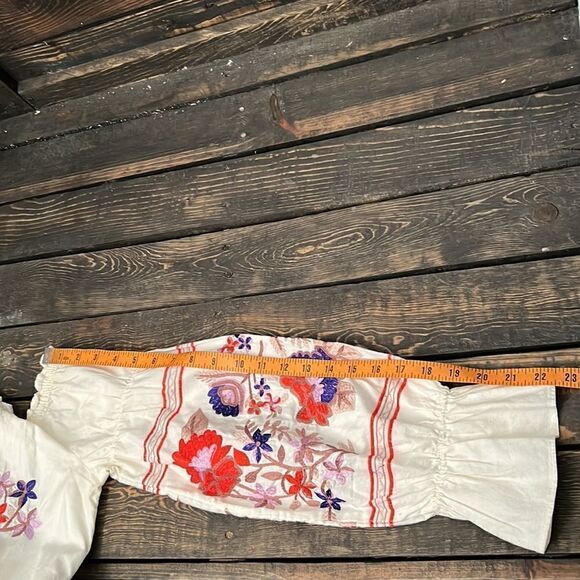 FREE PEOPLE FLEUR DU JOUR FLORAL EMBROIDERED OFF SHOULDER DRESS Sz- Xs - Picture 15 of 15
